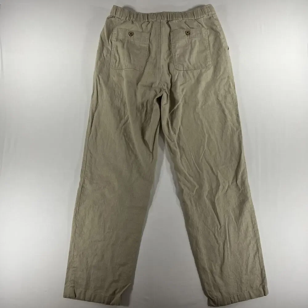 Cubavera Linen Blend Men's Beige Pants Size M (32-34) Beach Wear Comfort Hipster - Picture 7 of 8
